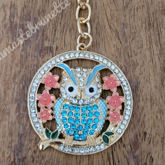 2/$20 Boho Owl Crystal Rhinestone Keychain Bag Charm - Picture 9 of 9